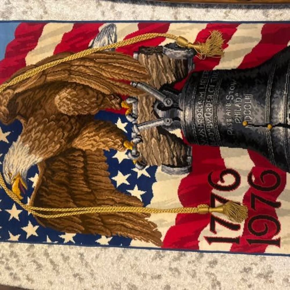 Vintage 1776-1976 Bicentennial Eagle and Liberty Bell Tapestry